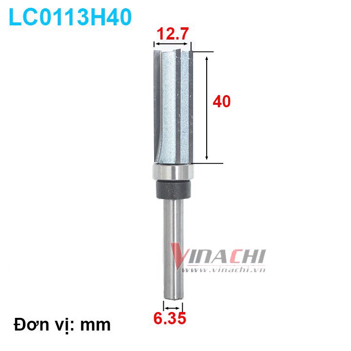 Mũi phay 3 cánh LC0113 cốt 6.35mm