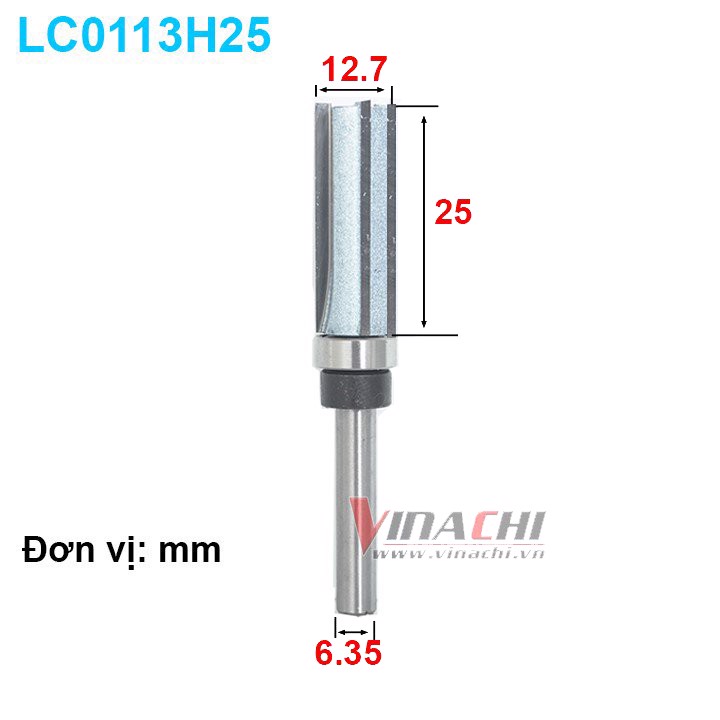 Mũi phay 3 cánh LC0113 cốt 6.35mm