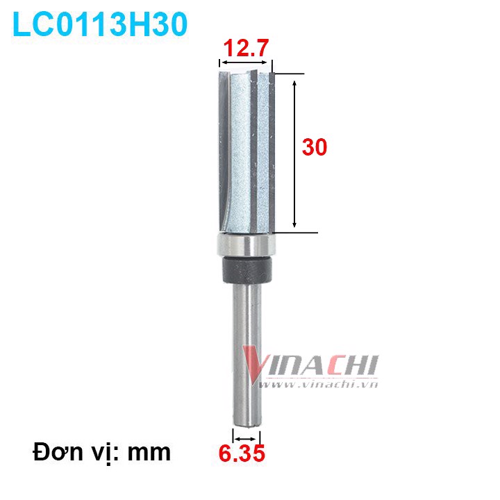 Mũi phay 3 cánh LC0113 cốt 6.35mm
